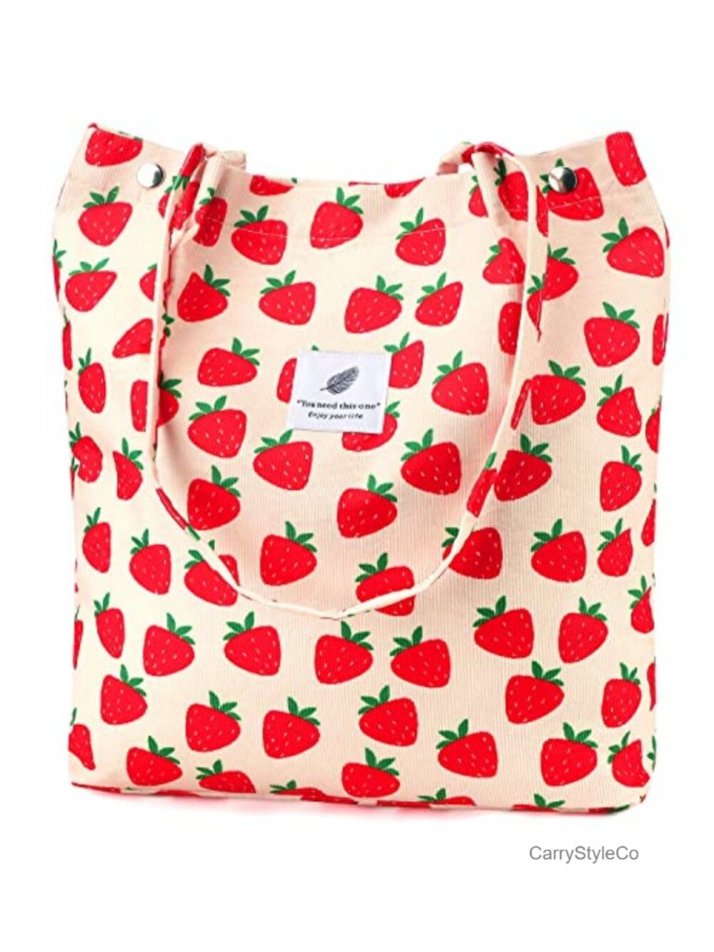 Corduroy Tote Bag for Women Canvas Shoulder Cord Purse with Inner Pocket